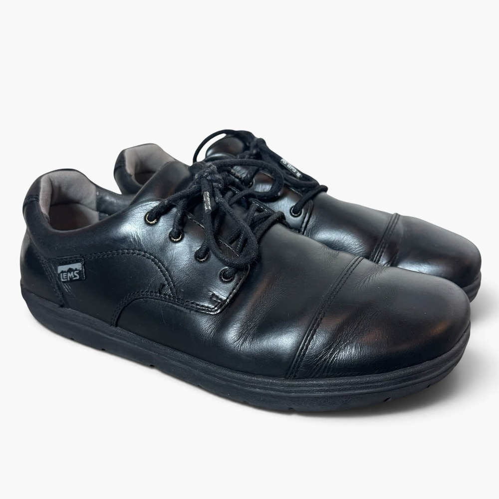 Lems Nine2Five Shoes Mens Size 11/Women 12.5 Black Unisex Lace Oxford Minimalist